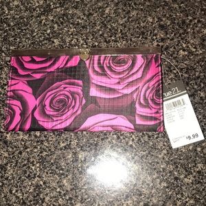Rose print wallet